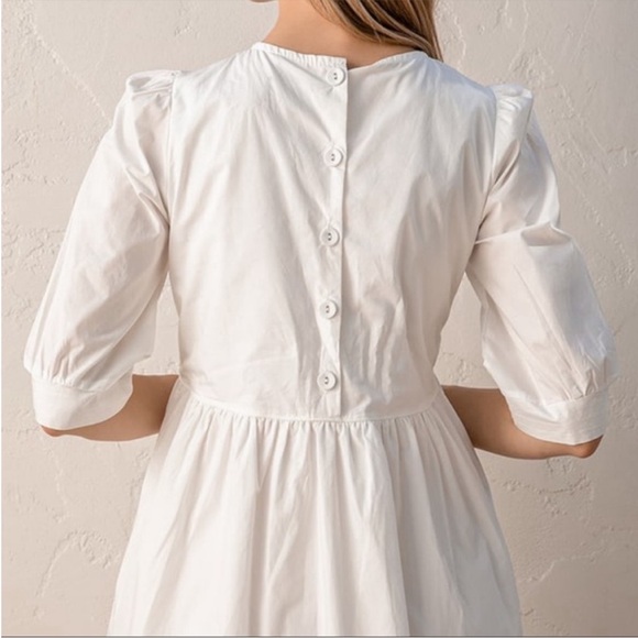 New Lulus White Cotton Babydoll Dress, Size Large - Picture 2 of 7